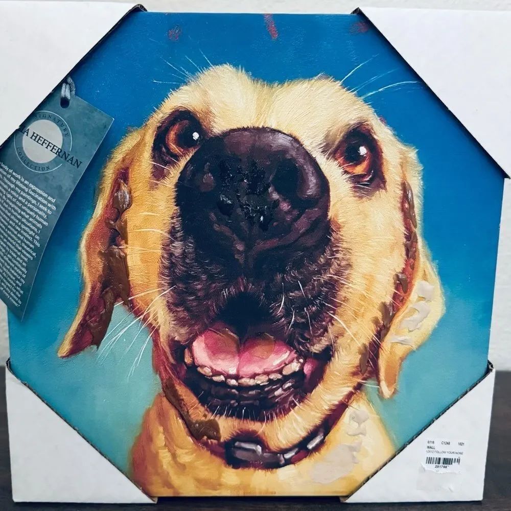 Yellow Lab Dog Portrait Square Canvas Wall Art Decor